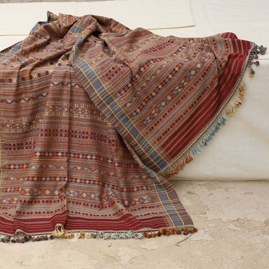 India, Siju Shamji Vishram, Dhabda Design - Lac Dye Shawl