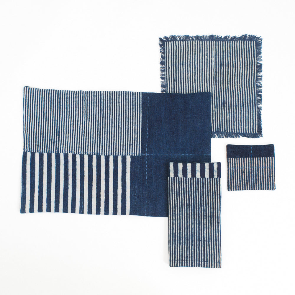 Pakistan & Canada, Handwork Studio, Dinner Napkins Multi Stripes (Set of 4)